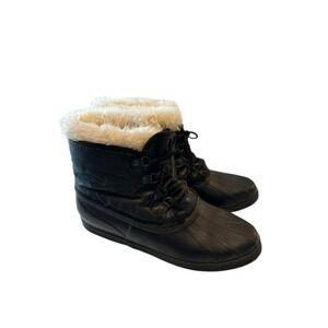 EDDIE BAUER  Women's SOREL Winter Warm Lined Waterproof Booties BLACK  W9 Y7